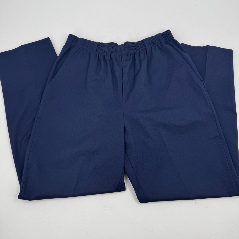Jantzen Classics Women's Navy Blue Elastic Waist Pull On Pants Size 12 Short
